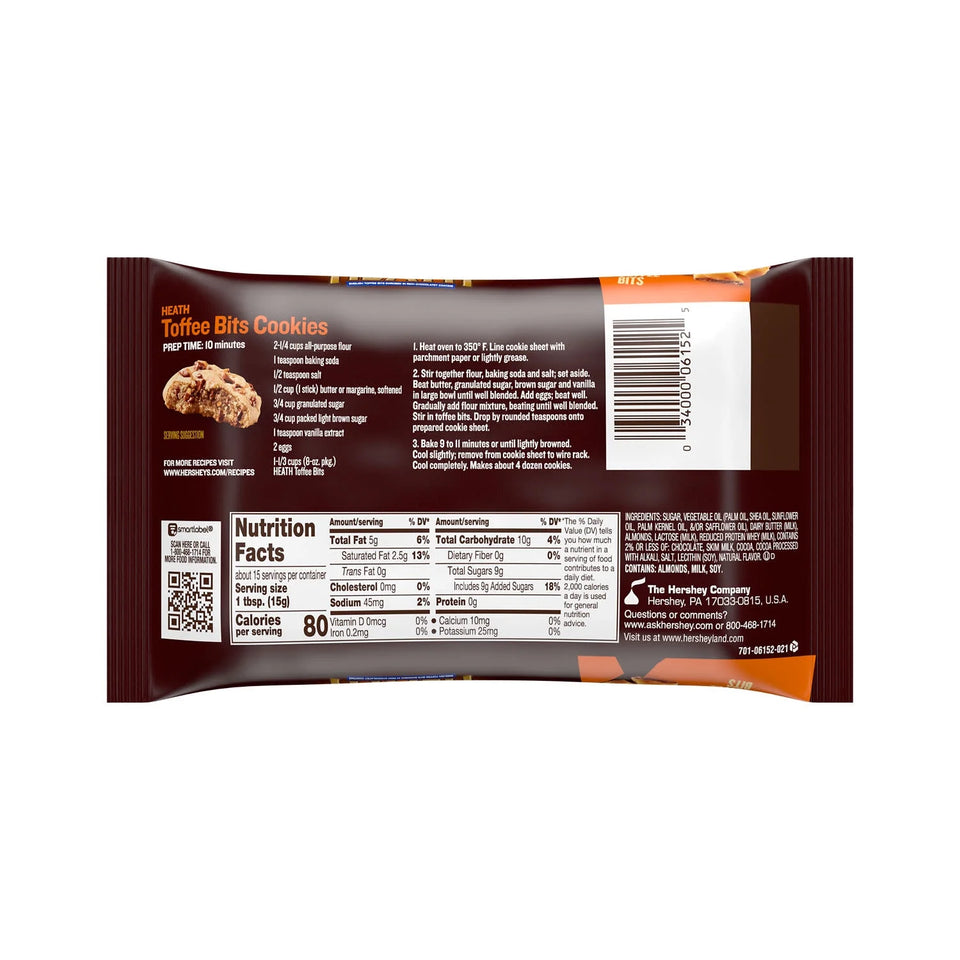 Chocolate English Toffee Baking Bits, 8 Oz Bag