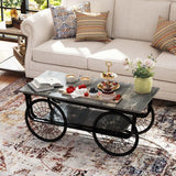 Modern Style Coffee Table Rectangle Coffee Table End Side Table Retro Design Coffee