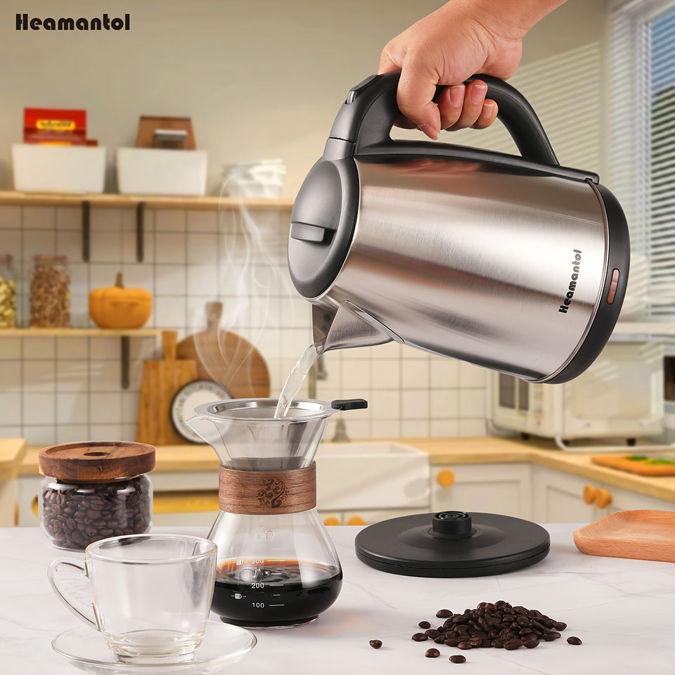 Electric Kettle, 1.8L Hot Water Boiler, Hot Water Kettle With Auto Shut-Off&Boil-Dry Protection, Stainless Steel Interior Electric Tea Kettle Pot, Teapot Boiler For Fast Boiling Coffee, Tea Maker, Drinks, Instant Water Heater