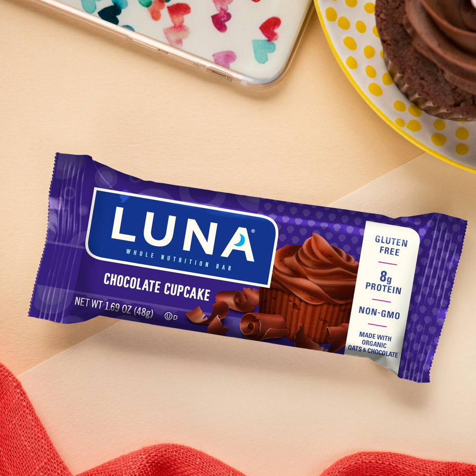 Chocolate Cupcake Flavor Gluten Free Snack Bars, Protein Bars, 15Ct