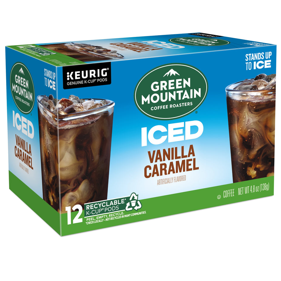 , ICED Vanilla Caramel Flavored Iced K-Cup Coffee Pods, 12 Count