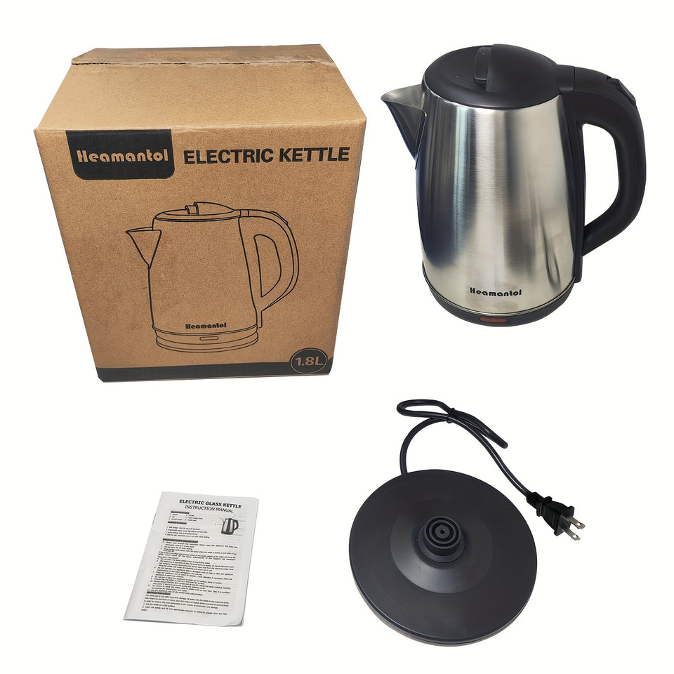 Electric Kettle, 1.8L Hot Water Boiler, Hot Water Kettle With Auto Shut-Off&Boil-Dry Protection, Stainless Steel Interior Electric Tea Kettle Pot, Teapot Boiler For Fast Boiling Coffee, Tea Maker, Drinks, Instant Water Heater