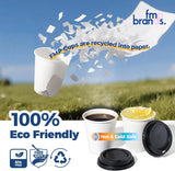 100 Pack 10 Oz Disposable Coffee Cups with Lids, Premium Paper to Go Cups for Hot/Cold Beverages, Leak Proof Travel Cups for Cold/Hot Beverage, Office (Black Lids)