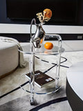 Chic Acrylic Rolling Side Table - Portable Coffee & Bar Cart for Home, Office, and Parties