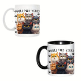 Crazy Cat Lady Ceramic Coffee Mug - Hand Wash Only, BPA-Free, Insulated, Reusable, Round Shape - Animal Themed Graphic Print Mug for Multipurpose Use - Perfect Gift for Cat Lovers on Christmas, Thanksgiving, Valentine's Day,