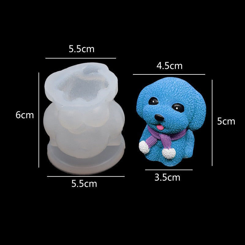 Douyin With 2 Ice Bear Teddy Dog Silicone Molds, Milk Tea Coffee Hotel Diy Decoration Mold