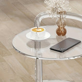 Chic Acrylic Rolling Side Table - Portable Coffee & Bar Cart for Home, Office, and Parties