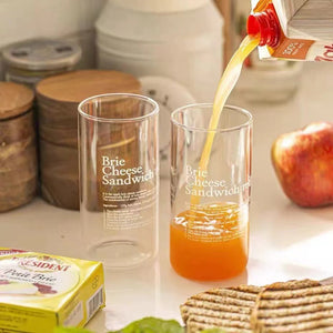 White Borosilicate Glass Simple Letter Coffee