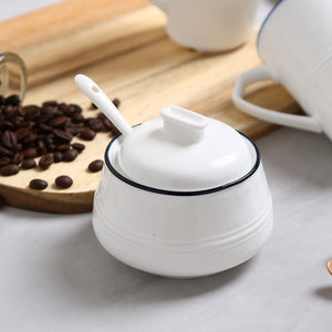 Blue Traced Coffee Milk Con Home Dressing Cup