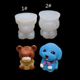 Douyin With 2 Ice Bear Teddy Dog Silicone Molds, Milk Tea Coffee Hotel Diy Decoration Mold