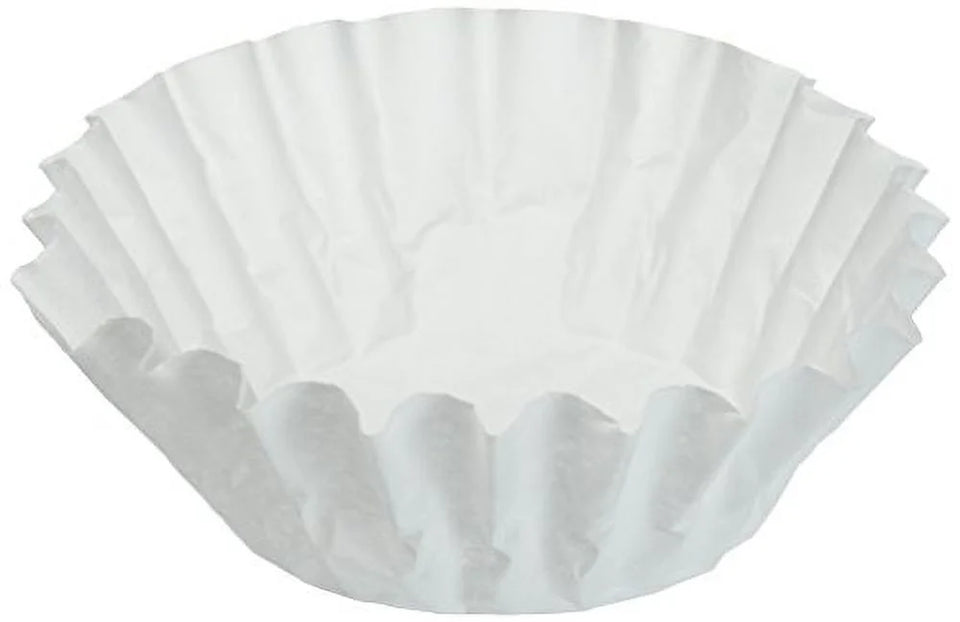 Flat-Bottom Commercial Coffee Filters, 12 Cup, White, Pack of 500