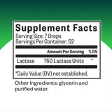 Lactase Drops - Liquid Supplement with Lactase Enzyme for Dairy Intolerance Support - Intolerance Support for Digestion - Lactase Enzyme Supplement - 0.50 Oz, 52 Servings