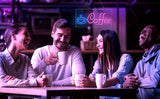 1pc Coffee Neon Sign, Cafe Shop LED Neon Lights USB Powered Wall Decor Cafe Restaurant Shop Window Business Hours Sign, For Cafe, Man Cave, Bar, Home, Kitchen, Living Room, Valentine's Day, Thanksgiving, Wedding, Christmas, H