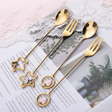 Creative 304 Cherry Blossom Dessert Coffee Cocktail Stirring Ice Spoon Hand Gift