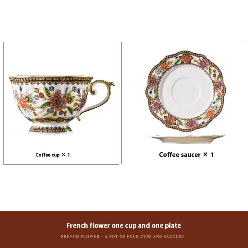 French Coffee Cup Retro Exquisite Ceramic Coffee Set Suit