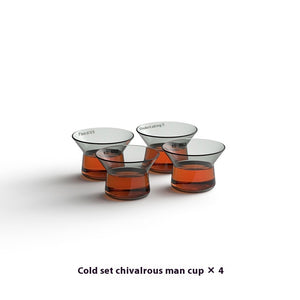 Magnetic Press Type Tea Pot And Glass Cup