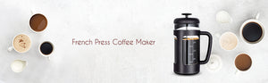 Easyworkz French Press  Coffee Tea Maker with Borosilicate Glass,Soft Grip Handle