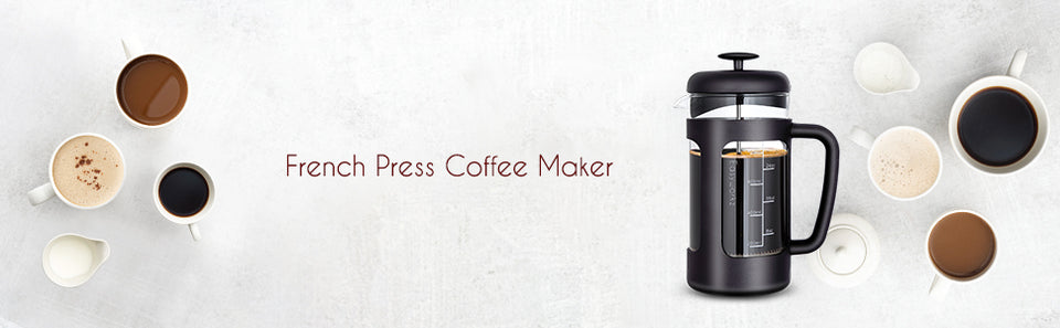 Easyworkz French Press  Coffee Tea Maker with Borosilicate Glass,Soft Grip Handle