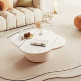 1pcs light luxury cream style cloudy rock slab coffee table, living room household irregular creative table (sent in two packages)