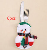Christmas Decoration Restaurant Hotel Layout Pocket Fork Knife Cutlery Holder Santa Claus Fork Knife Gloves Bag Table Decor