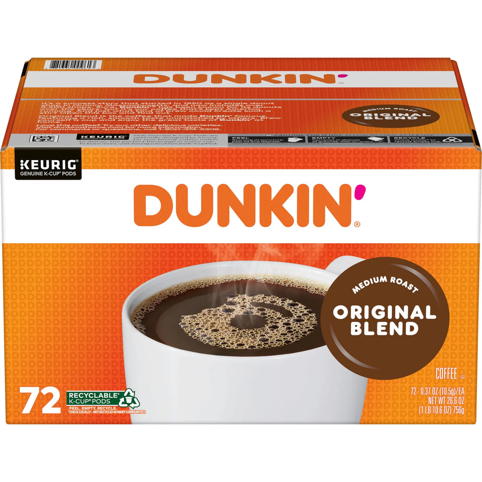 Donuts Original Blend Coffee, Medium Roast, Keurig K-Cup Pods, 72 Count Box