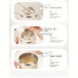 480ml Double-Wall Insulated Stainless Steel Coffee Mugs - Durable, Stylish, and Spill-Proof Travel Cups with Lids for Couples and Office Use - Ideal for Hot and Cold Beverages, Easy to Clean, and BPA-Free