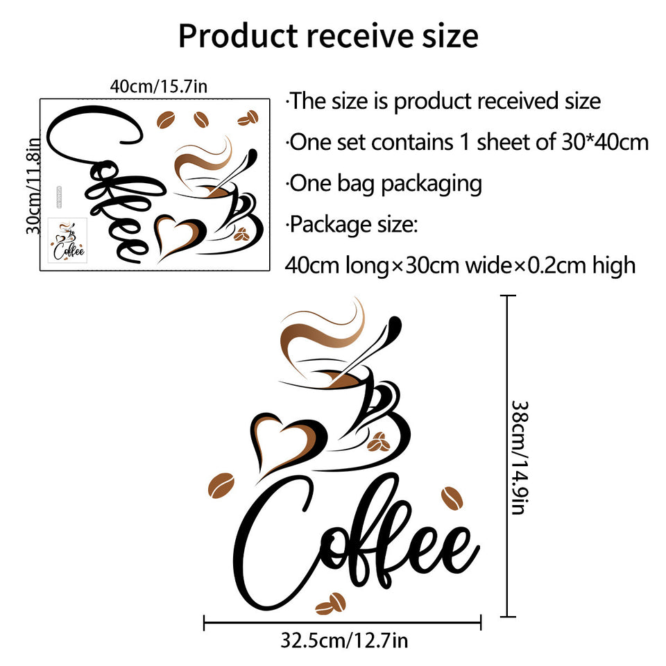 Wall Sticker English Coffee Bean