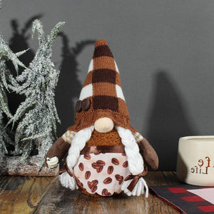 Coffee Rudolph Faceless Doll Window Decoration