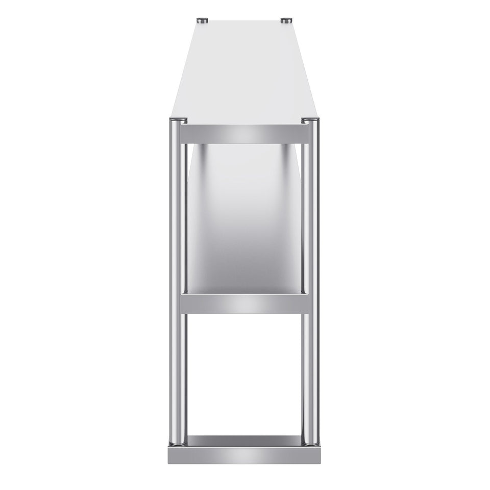 VEVOR Double Overshelf, Double Tier Stainless Steel Overshelf, 12 X 60 Inch Double Deck Overshelf, Height Adjustable Overshelf Prep Work Table For Kitchen, Restaurant And Workshop