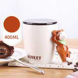 High-value Mark Mug Women's Home With Lid Spoon Couple Coffee Cup