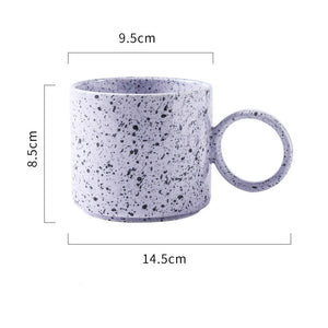 Simple Nordic Style Millstone Effect Ceramic Mug Home Office Large Capacity Coffee Cup Drinking Cup