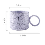Simple Nordic Style Millstone Effect Ceramic Mug Home Office Large Capacity Coffee Cup Drinking Cup