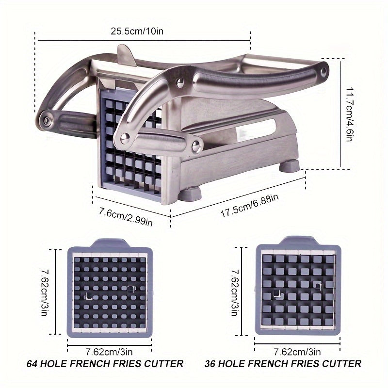 Potato French Fry Cutter, Restaurant French Fry Cutter Stainless Steel Potato 1pc Cutter Vegetable Potato Slicer With Suction Feet Cutter Potato Heavy Duty Cutter For Potatoes Carrots Cucumbers, Vegetable Chopper, Onion Chopp