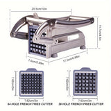 Potato French Fry Cutter, Restaurant French Fry Cutter Stainless Steel Potato 1pc Cutter Vegetable Potato Slicer With Suction Feet Cutter Potato Heavy Duty Cutter For Potatoes Carrots Cucumbers, Vegetable Chopper, Onion Chopp