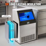 VEVOR Commercial Ice Maker, 265lbs 24H, Ice Maker Machine, 126 Ice Cubes In 12-15 Minutes, Freestanding Cabinet Ice Maker With 88lbs Storage Capacity LED Digital Display, For Home Office Restaurant