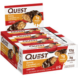 Quest Protein Candy Bar Snacks, Gooey Caramel and Peanuts Flavor, 12 Count