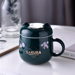 Cartoon cat ceramic coffee cup