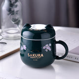 Cartoon cat ceramic coffee cup