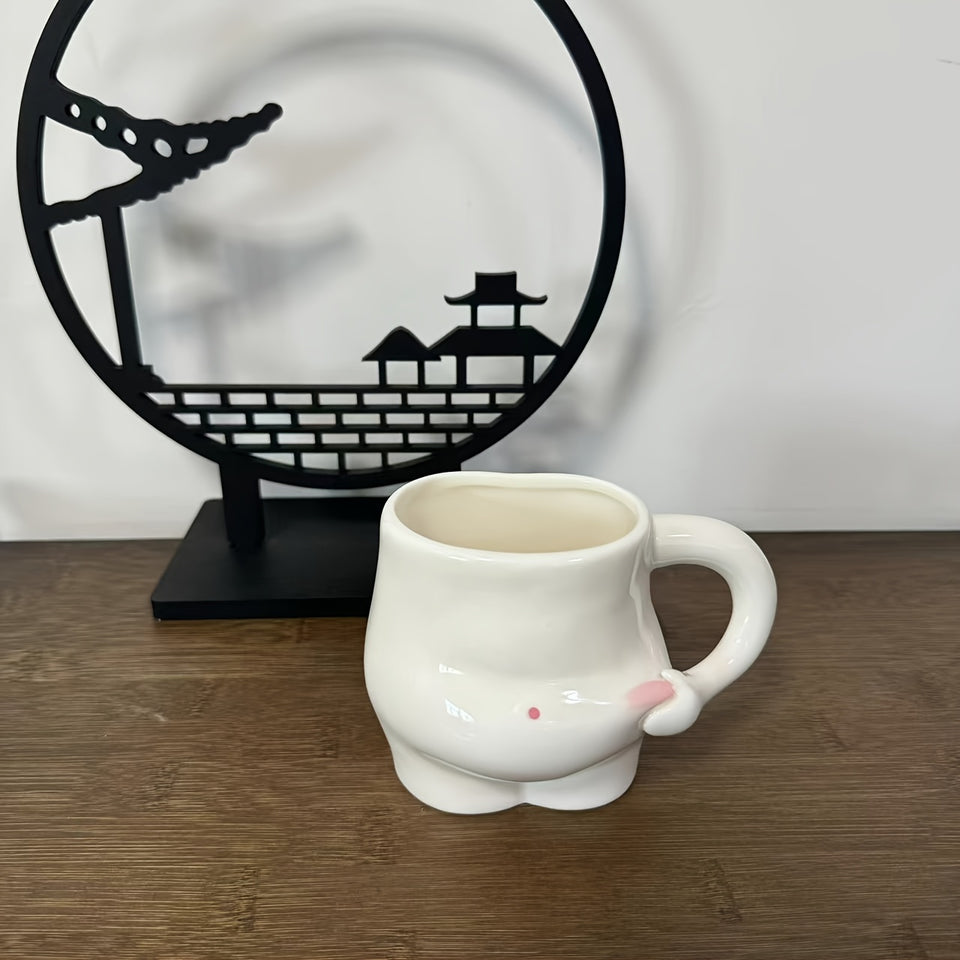 [Top-Rated] Charming Ceramic Belly Cup - Perfect for Coffee & Milk, Unique Design Mug for Valentine's Day & Easter