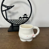 [Top-Rated] Charming Ceramic Belly Cup - Perfect for Coffee & Milk, Unique Design Mug for Valentine's Day & Easter