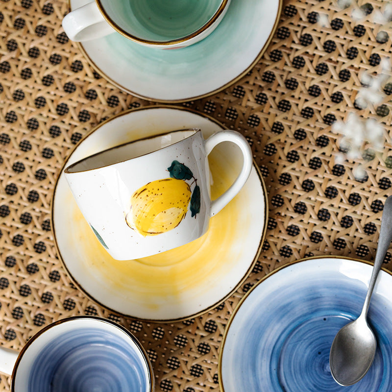 Lemon ceramic coffee cup