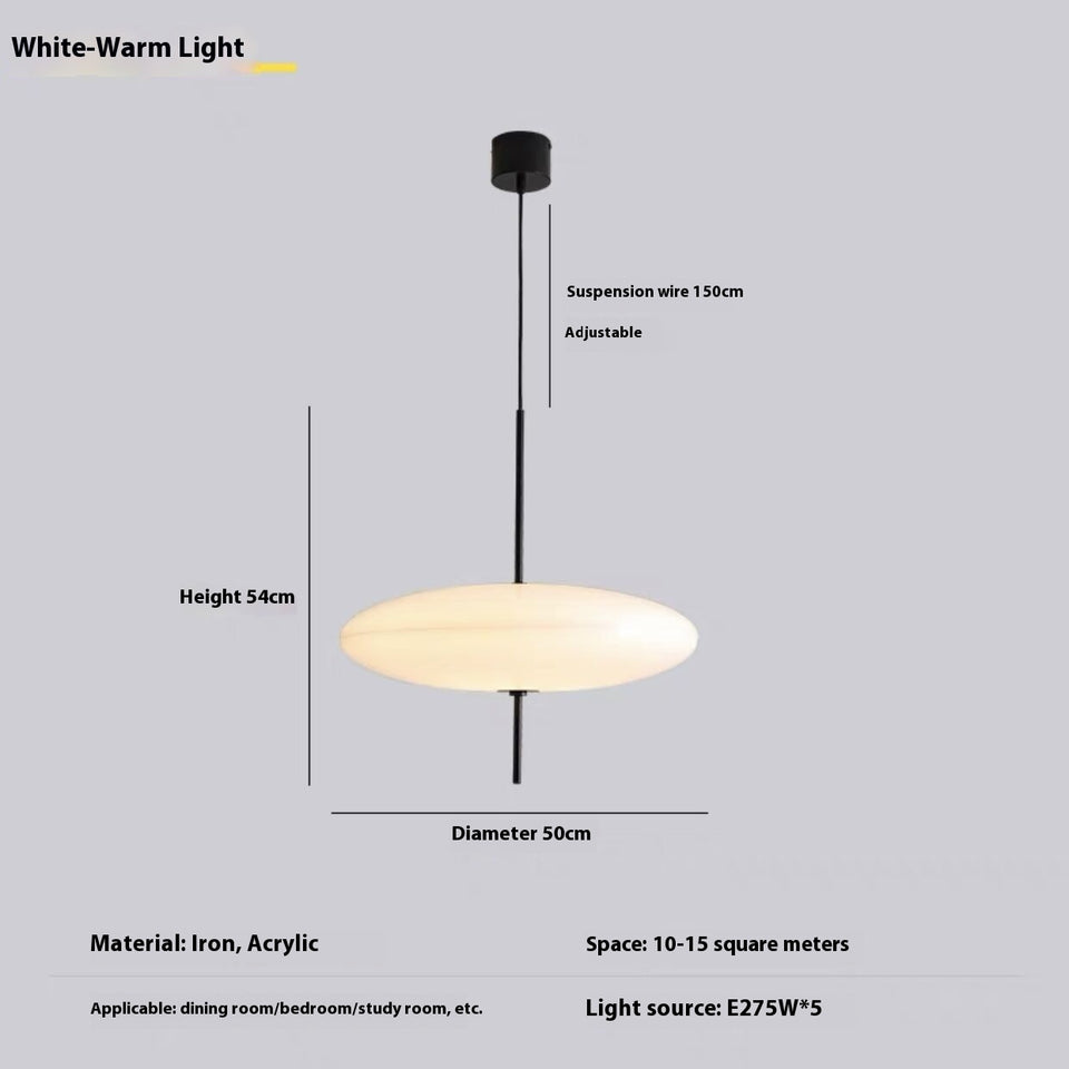 Nordic Modern Art Retro Designer Restaurant Chandelier UFO Study Bedroom Light