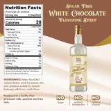 Choczero Sugar Free White Chocolate Syrup for Coffee - Latte Flavoring Syrups -