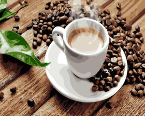 Frameless digital oil painting coffee design