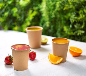 8 Oz Kraft Paper Cups Disposable Coffee Cups Unbleached, 300-Pack
