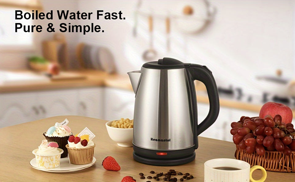 Electric Kettle, 1.8L Hot Water Boiler, Hot Water Kettle With Auto Shut-Off&Boil-Dry Protection, Stainless Steel Interior Electric Tea Kettle Pot, Teapot Boiler For Fast Boiling Coffee, Tea Maker, Drinks, Instant Water Heater