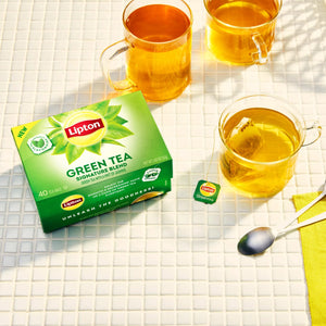 Signature Blend Green Tea Bags, Unsweetened Teabags for Hot or Iced Tea with Caffeine and Flavonoids, 40 Count