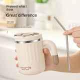 480ml Double-Wall Insulated Stainless Steel Coffee Mugs - Durable, Stylish, and Spill-Proof Travel Cups with Lids for Couples and Office Use - Ideal for Hot and Cold Beverages, Easy to Clean, and BPA-Free