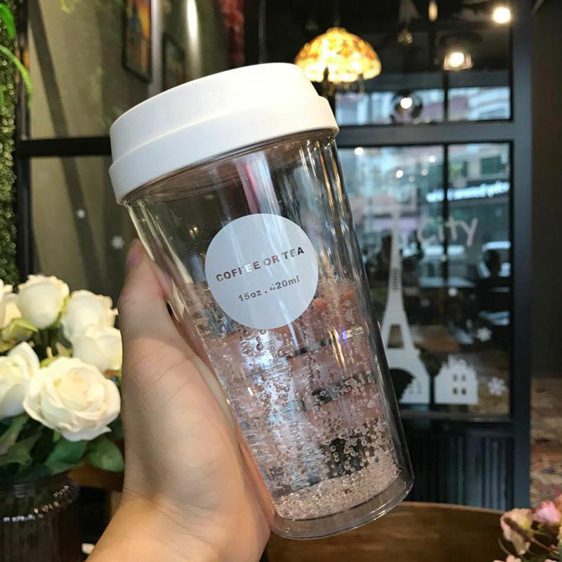 Portable double coffee cup