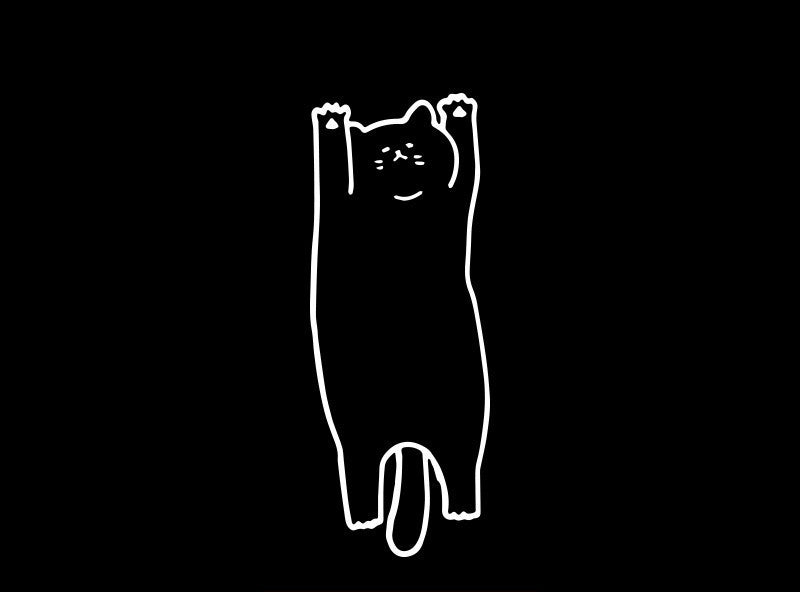 Cute Kitten Stretches Glass Door Sticker Anti-collision Milk Tea Restaurant Window Decoration